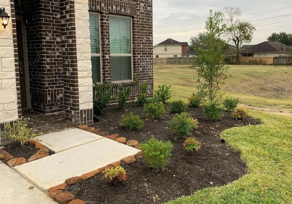CE King front lawn featuring a small tidy landscape